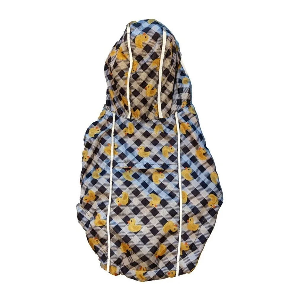HD Pet Reversible Raincoat  - Yellow / Ducks - Size Lg (18-24